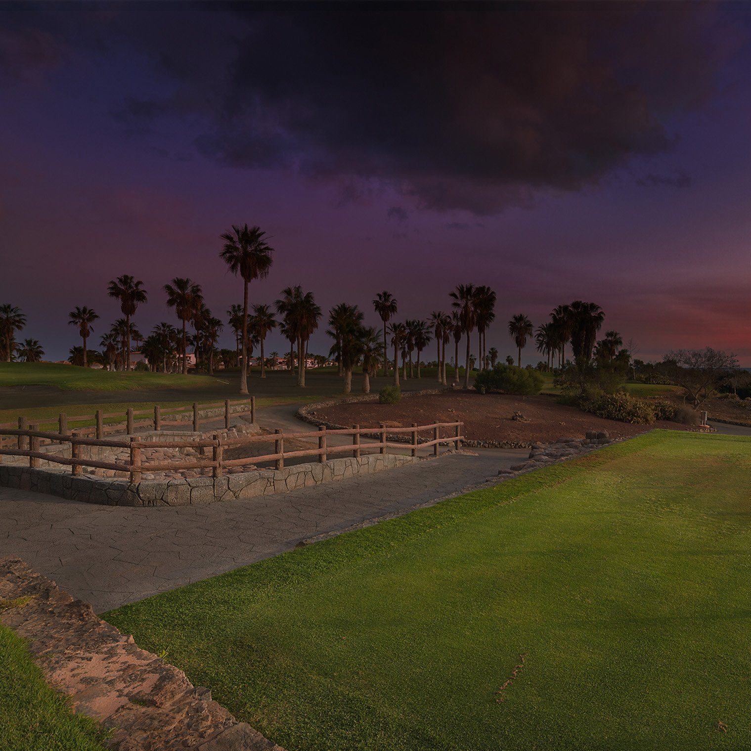 Campo da golf in notturno